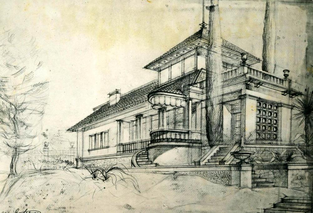 Эскиз дома для писателя-орденоносца Николая Островского